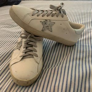 Golden Goose Silver Star White Low Too Sneakers